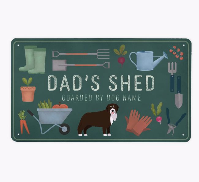 Dad's Shed: Personalised {breedFullName} Metal Garden Sign